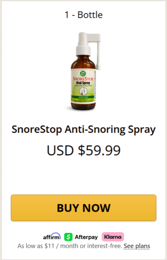 SnoreStop Spray offer price